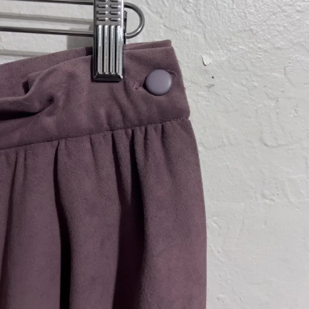 Vintage Skirt Small Medium Purple Plum Western Midi Tiered Faux Suede Festival - Picture 3 of 9